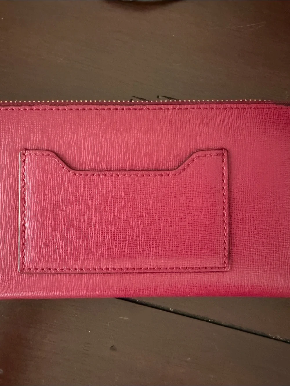 Coach Dark PinkRed Leather wallet
